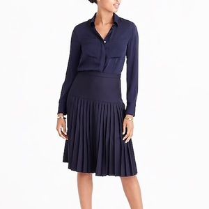 J.Crew drop down pleated skirt super 120s